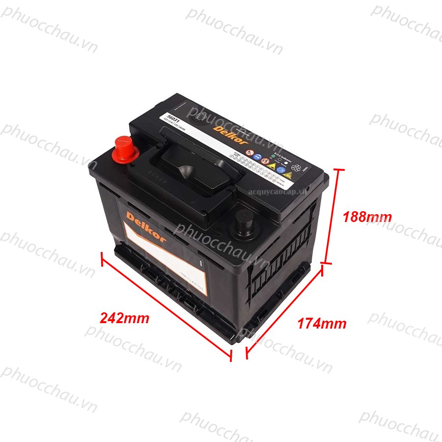 Ắc Quy Delkor DIN 56031 (12V - 60Ah)