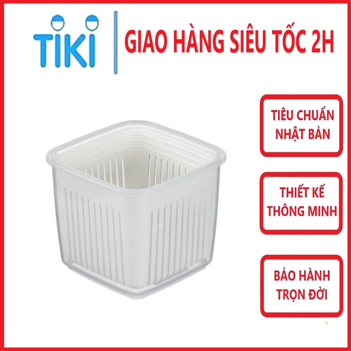 Hộp đựng hành tỏi, Nắp vặn kín niêm phong tốt, không bay mùi - Chính hãng inochi, tiêu chuẩn nhật bản