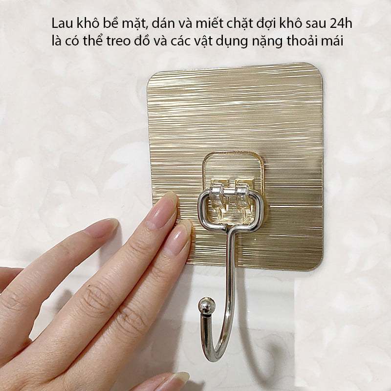 Móc Dán Tường Siêu Dính Chịu Lực Inox 304, Móc Dính Tường Treo Đồ Quần Áo Đồ Dùng Đa Năng Tiện Ích
