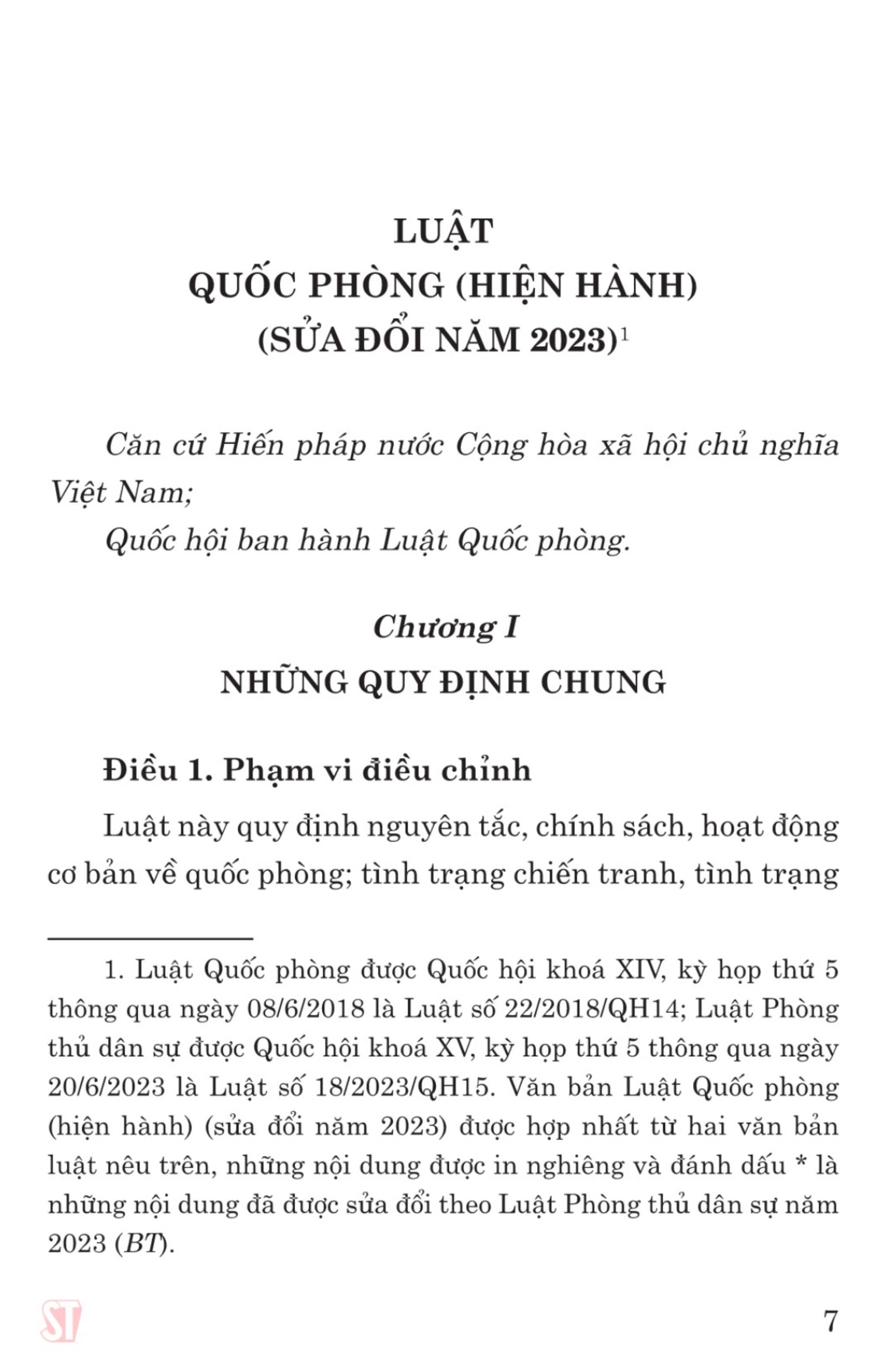 Luật Quốc phòng ( hiện hành) ( sửa đổi năm 2023)