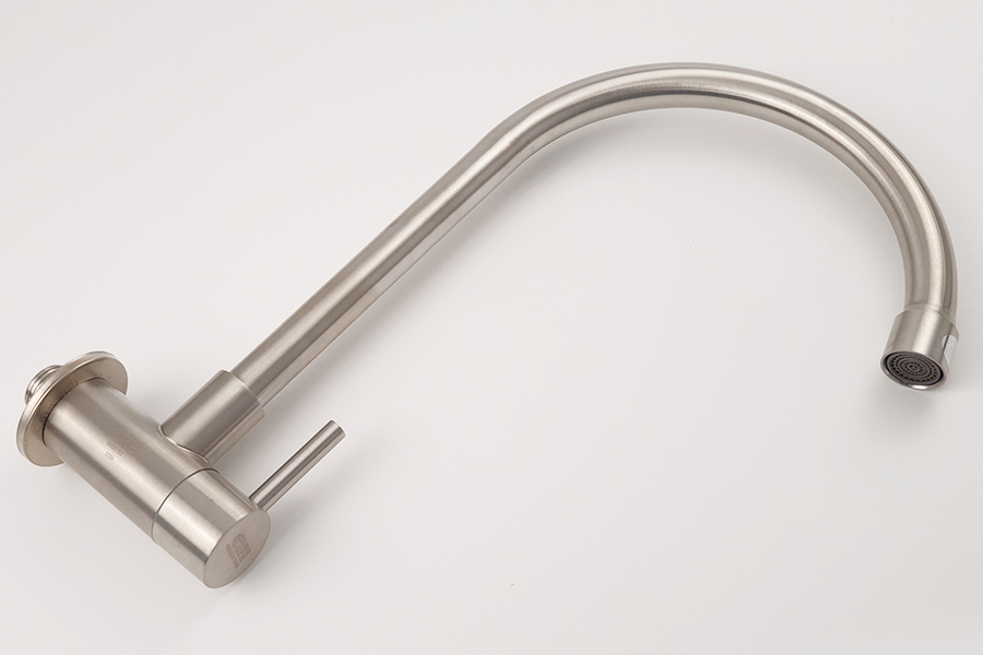 Vòi rửa chén lạnh âm tường Inox SUS 304 Eurolife EL-RC08 (Trắng vàng)