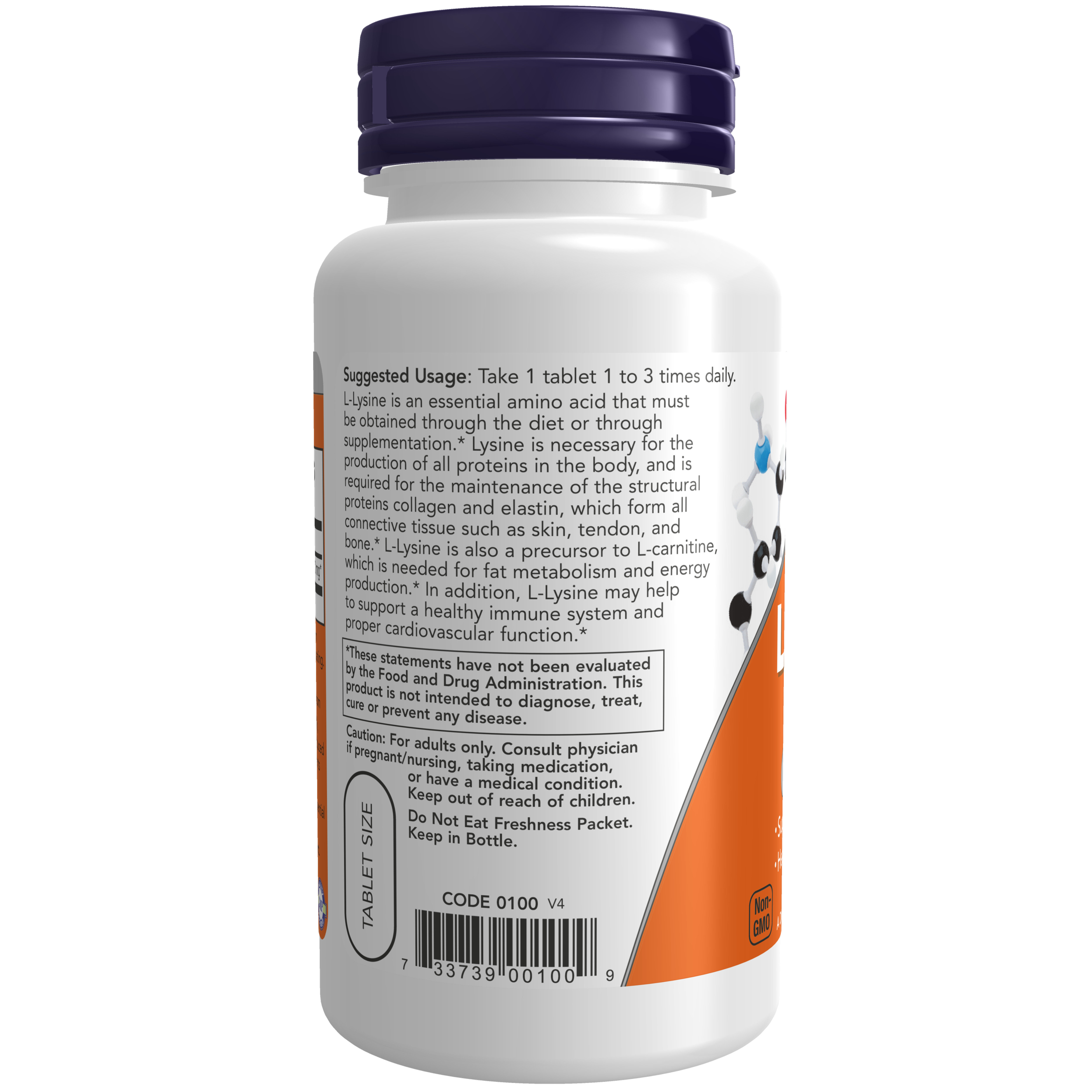 Viên Uống NOW FOODS L-Lysine 500mg Tăng Cường Sức Đề Kháng, Nhanh Lành Các Vêt Tổn Thương Ở Da, Người Biếng Ăn Lọ 100 Viên