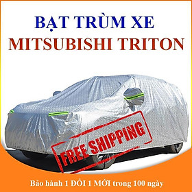 Bạt che phủ xe ô tô 5 chỗ bán tải Mitsubishi Triton chống nắng mưa, bạt trùm xe ô tô vải dù 3 lớp chống nóng 