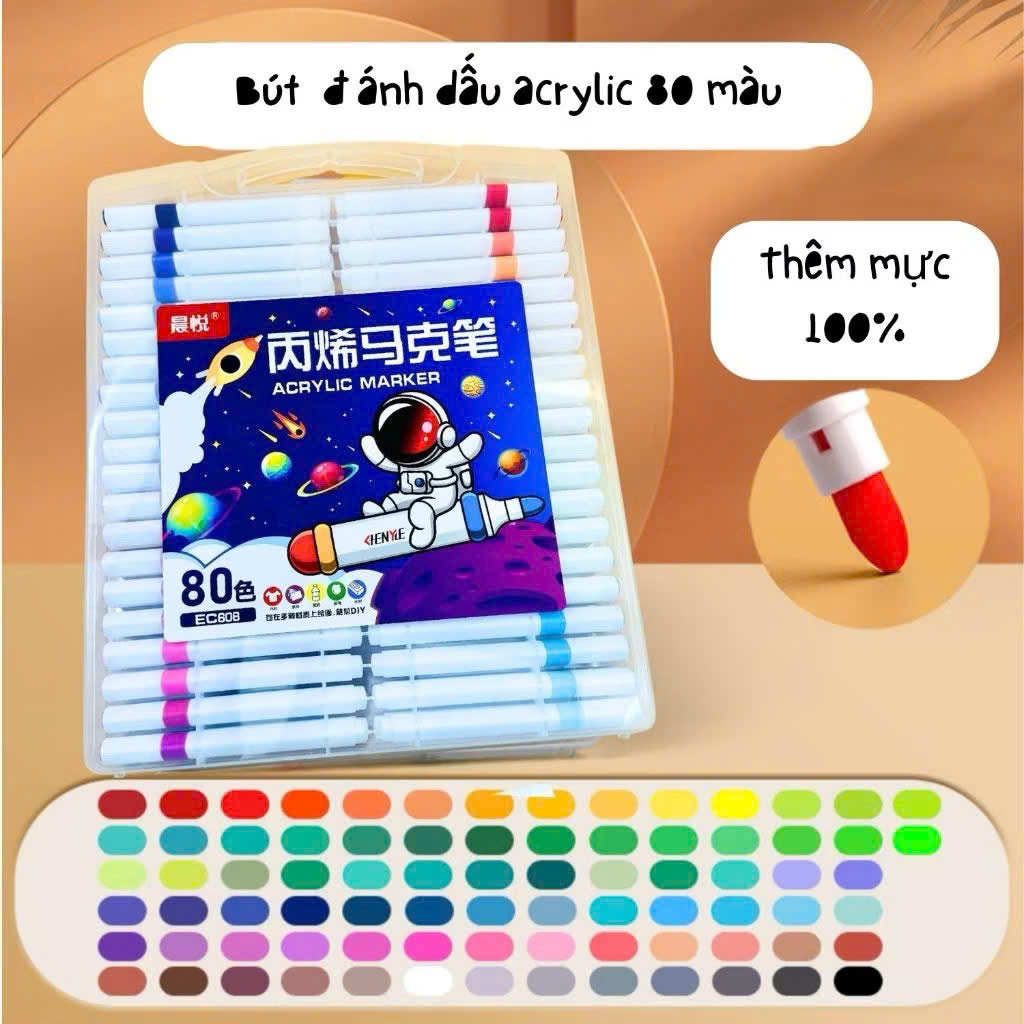 Bút Màu Acrylic Marker Tăng 50% Mực, Vẽ Trên Mọi Chất Liệu, Có Thể Vẽ Chồng Màu - HÀNG CHÍNH HÃNG MINIIN