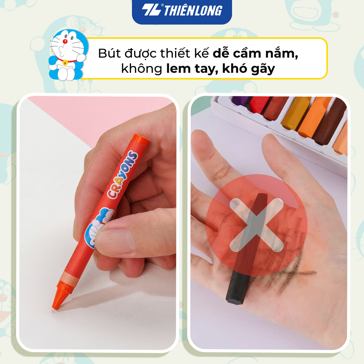 Bút Sáp màu Thiên Long Doraemon CR-C05/DO - 16 màu