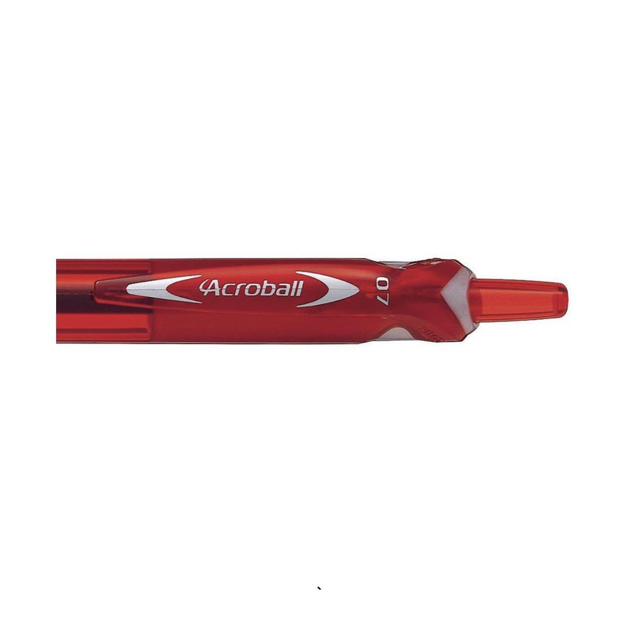 Bút Bi Bấm 1.0 mm Pilot Acroball - Mực Đỏ - BAB-15M-R-BG