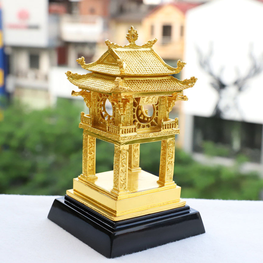 Quà tặng lưu niệm Việt Nam: Khuê Văn Các mạ vàng 24K sz nhỡ
