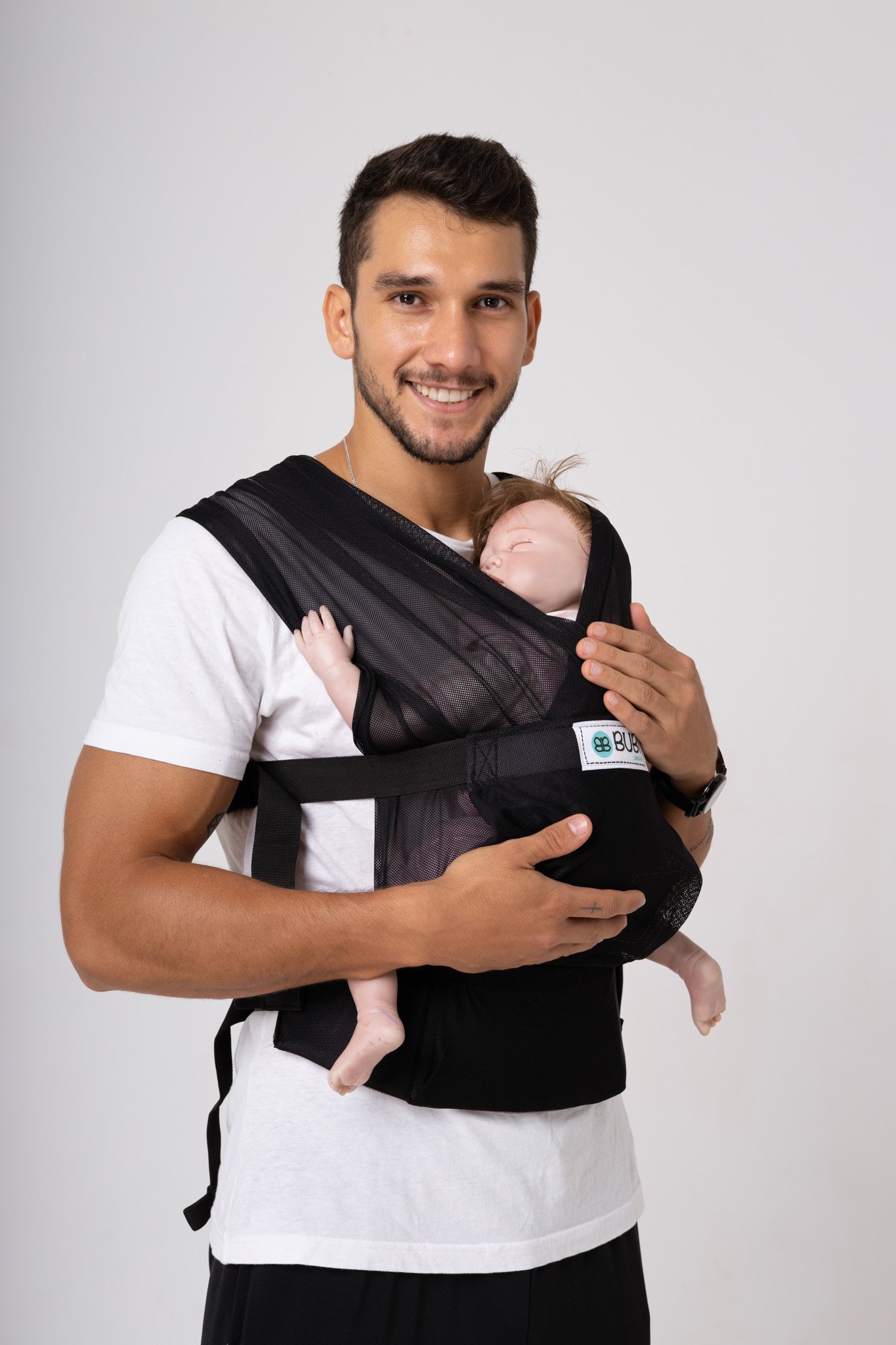 Địu vải BUBI Gen 3 - LƯỚI THOÁNG KHÍ - ĐEN