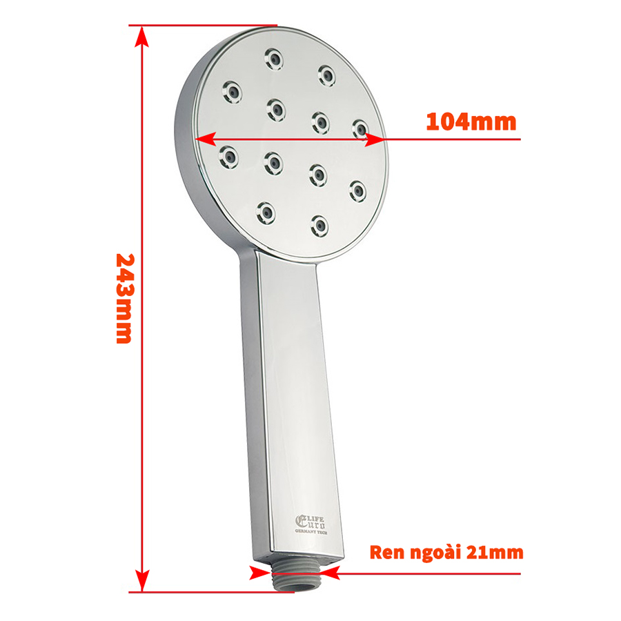 Tay sen 1 chế độ phun nhựa ABS mạ chrome với dòng chảy độc đáo massage làn da Eurolife EL-H120