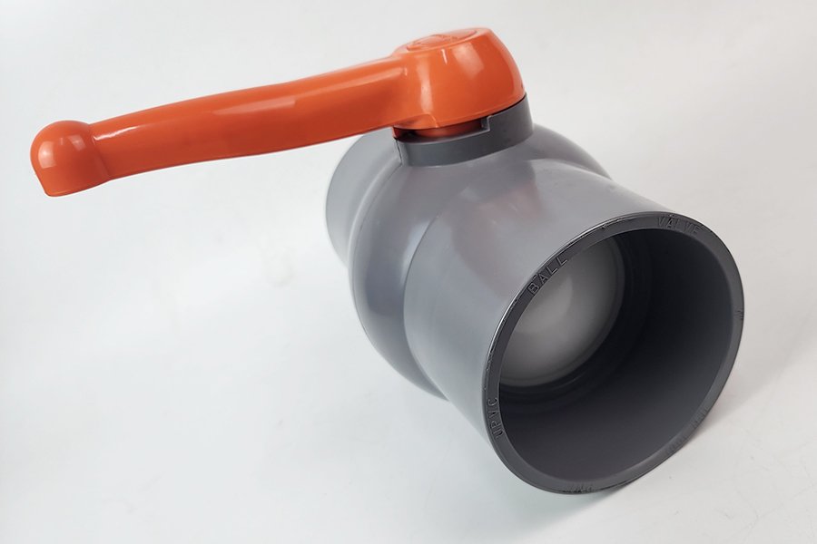 Van uPVC thân đúc bi nhưa ABS 90, 114mm Eurolife EL-VN (tay cam)