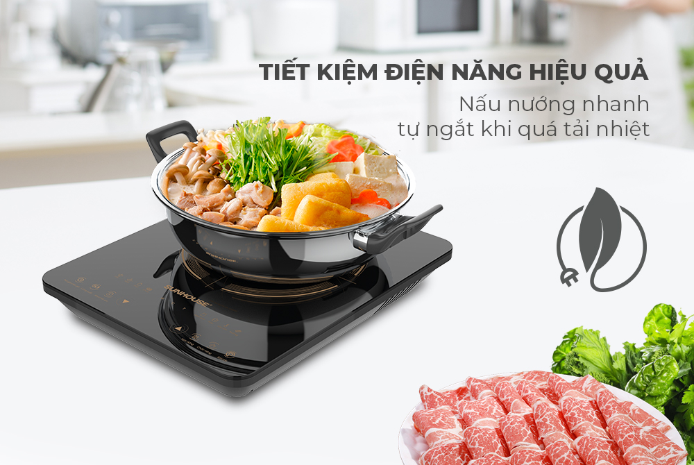 Bếp Từ Đơn Sunhouse SHD6803 (2000W) - Kèm Nồi Lẩu - Hàng Chính Hãng