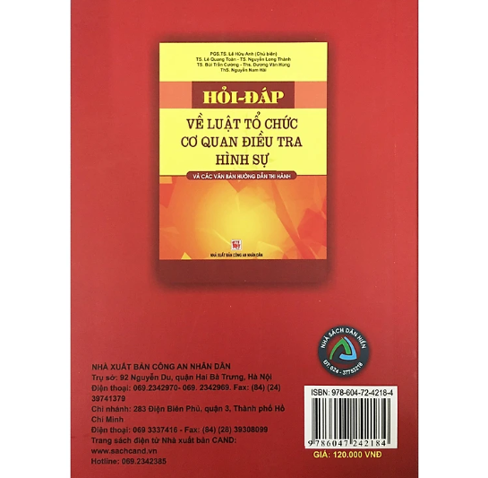 Sách - Hỏi - đáp về Luật tổ chức cơ quan điều tra hình sự và các VBHD thi hành