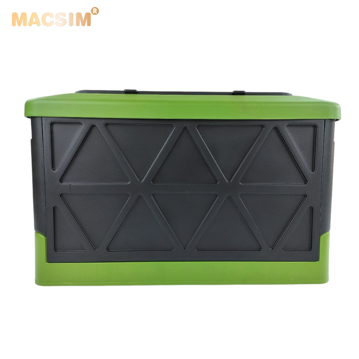 Hộp đựng đồ xếp gọn 2 ngăn 50L kích thước 50cm x 34cm x 31cm - hộp đựng đồ trong cốp ô tô nhãn hiệu Macsim chất liệu PP cao cấp màu đen pha xanh lá