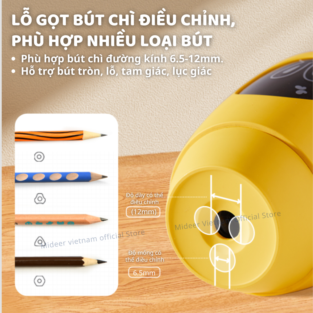 Gọt bút chì tự động bằng điện Mideer Automatic Pencil Sharpener