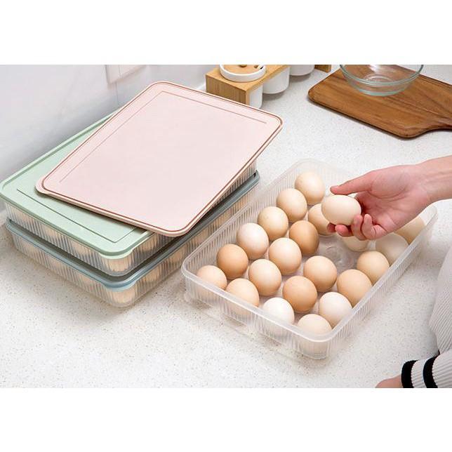 Hộp Đựng Trứng 24 Quả Có Nắp Bảo Quản Lạnh Cao Cấp Chắc Chắn