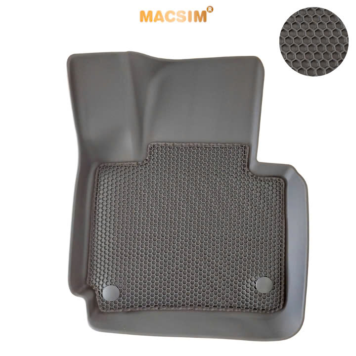 Thảm 2 lớp (sd3) dạng lưới lục giác Kia Rondo (đen) bề mặt cao su siêu sạch nhãn hiệu Macsim