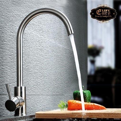 Chậu rửa chén Eurolife C1 + Vòi nóng lạnh EL-T003 (Trắng vàng) + Bình xịtnước rửa chén C11 (Trắng bạc)