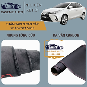 [TOYOTA VIOS] Thảm Taplo 3 Lớp Dành Cho Xe TOYOTA VIOS, Nhung Lông Cừu Và Da Vân Carbon Cao Cấp - Hàng Chính Hãng