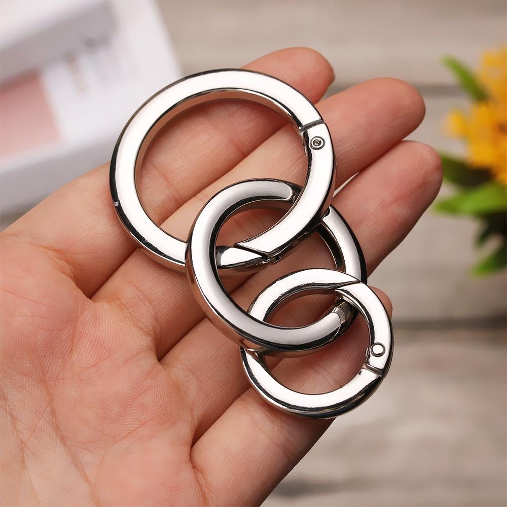 Set 3 Vòng Khuyên Tròn Hiện Đại, Móc Khoen Chùm Khóa Trơn Kim Loại Màu Bạc, Móc Chùm Chìa Khóa, Móc Đa Năng - TakyHome 5070