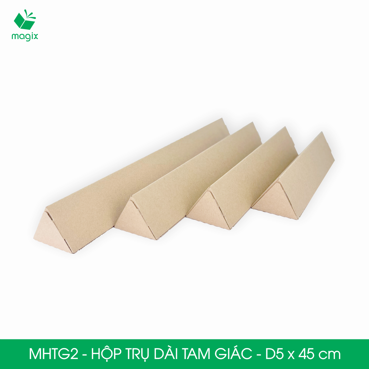 MHTG2 - D5x45 cm - 60 Hộp trụ dài tam giác thay thế ống giấy - Hộp carton đóng gói hàng