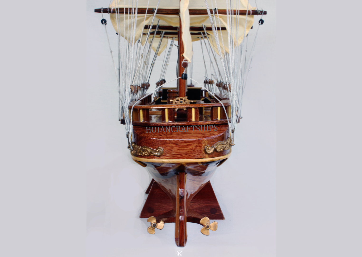 Mô hình thuyền buôn France II chì 74cm Thuận Buồm Xuôi Gió