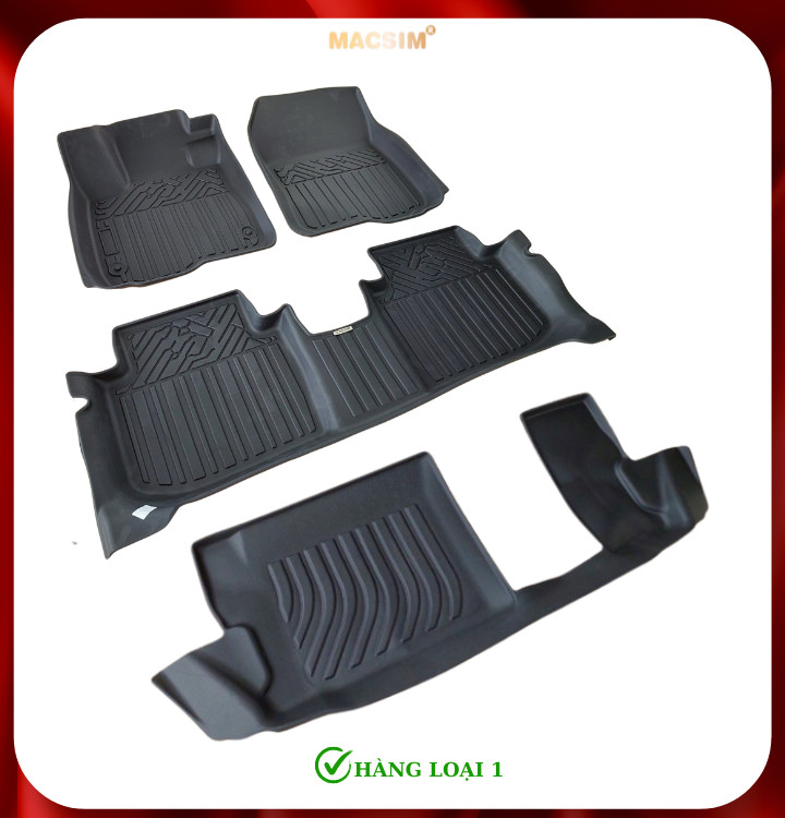 Thảm lót sàn xe ô tô Honda CRV 2023+ (3 hàng ghế sd) Nhãn hiệu Macsim chất liệu nhựa TPE cao cấp màu đen