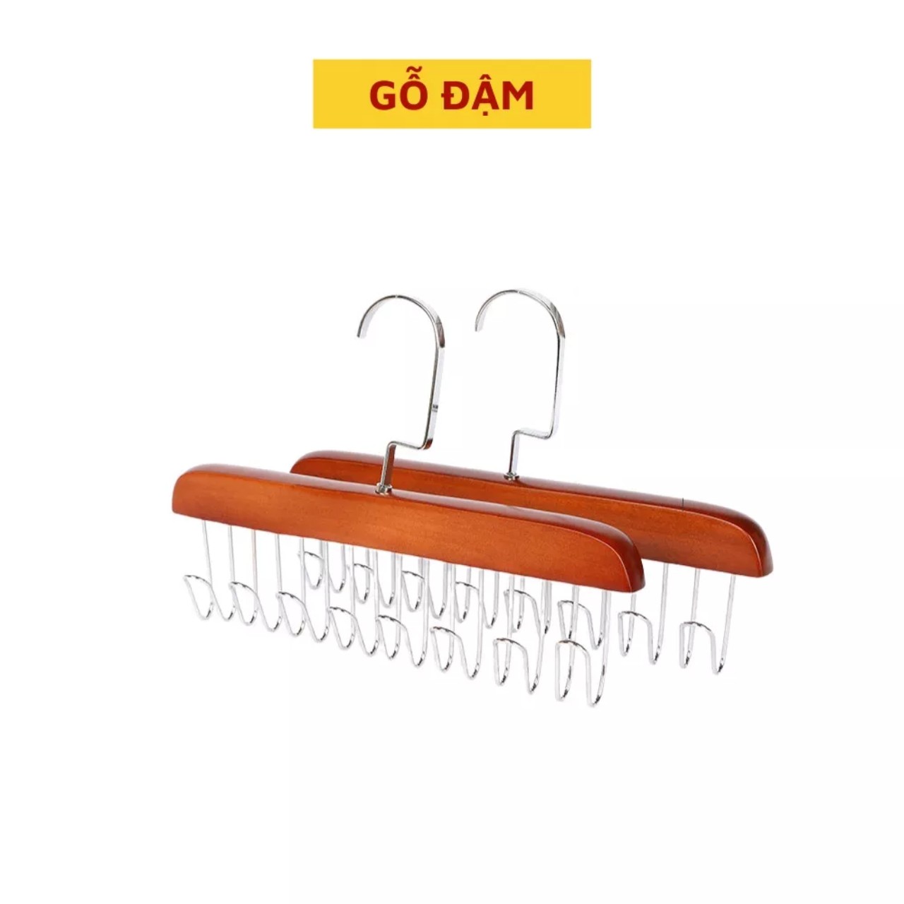Móc Treo Áo 2 Dây Bra Đa Năng Tiện Lợi Giá Treo 8 Mắc Bằng Gỗ Treo Áo Lót Cà Vạt Thắt Lưng Túi Xách Gọn Tủ Quần Áo- HÀNG CHÍNH HÃNG MINIIN