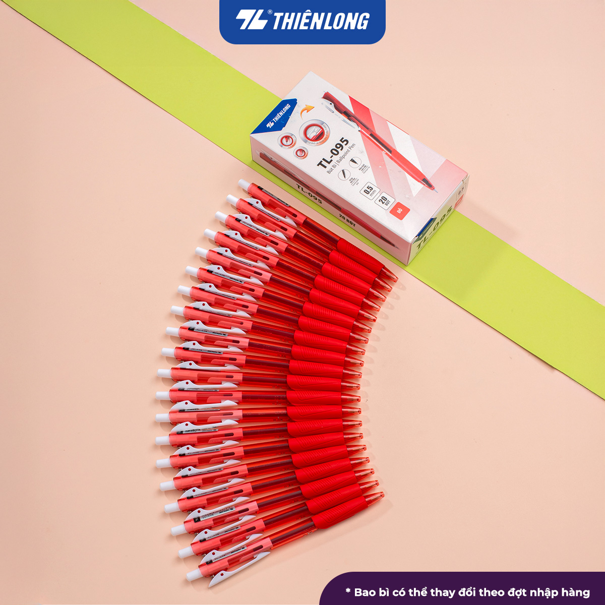 Combo 5-10-20 Bút Bi Thiên Long TL-095 - Tự động thu ngòi khi cài vào túi áo