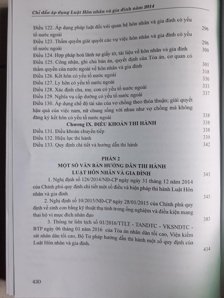 Chỉ Dẫn Áp Dụng Luật Hôn Nhân Gia Đình Năm 2014