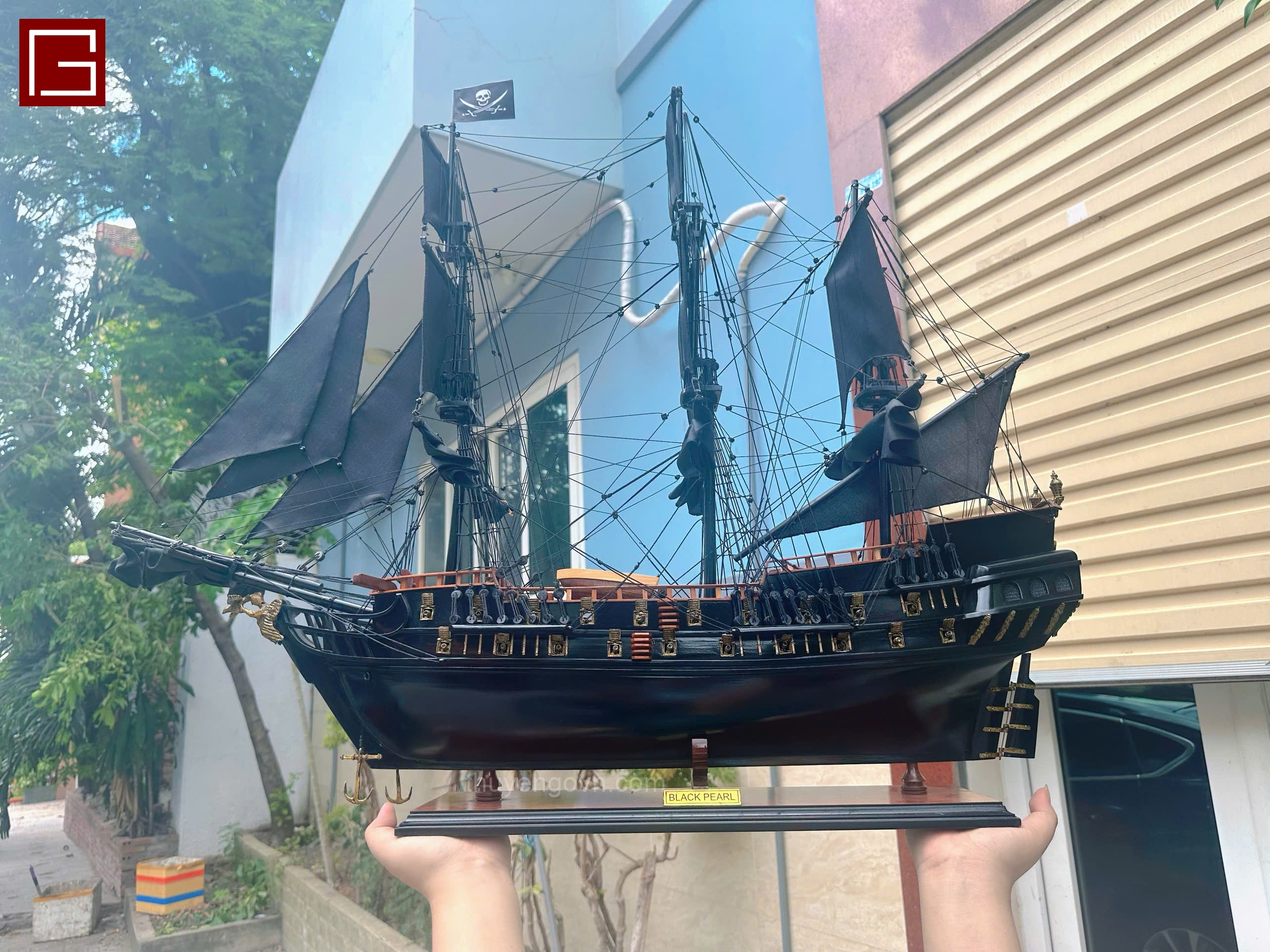 Mô Hình Thuyền Gỗ Trang Trí BLACK PEARL, thuyền cướp biển vùng caribbean, thuyền ngọc trai đen, hàng chính hãng
