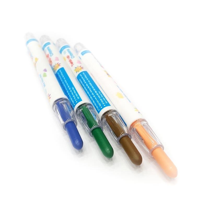 Bút Sáp Màu Xoay - 12 Màu DK 3302-12 (Hộp Nhựa PP)