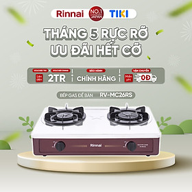 Bếp gas dương Rinnai RV-MC26RS mặt bếp inox và kiềng bếp men - Hàng chính hãng.