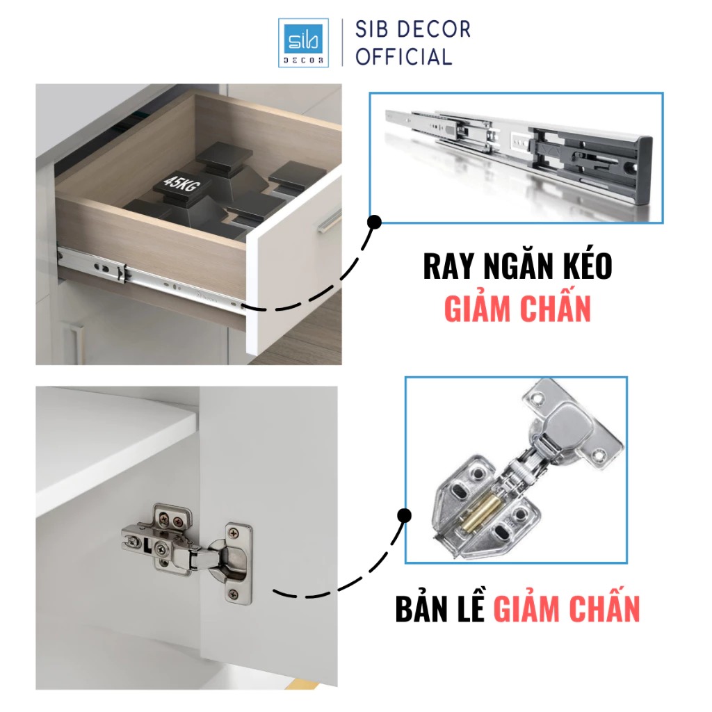 Giường Ngủ Gỗ Công Nghiệp Kèm 3 Ngăn Kéo Màu Walnut SIB Decor GN12