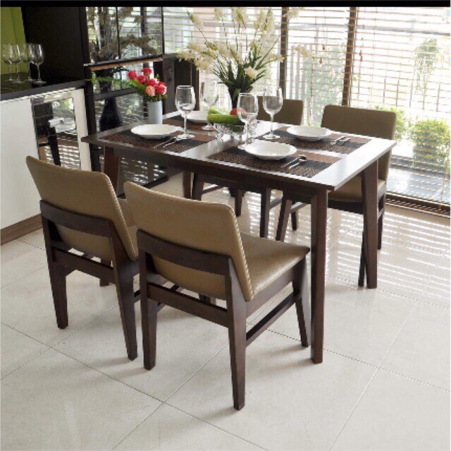 Bộ bàn ăn M6 Juno Sofa gỗ cao su tự nhiên