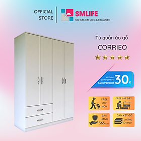 Tủ quần áo gia đình gỗ công nghiệp thiết kế đa dạng SMLIFE Corrieo