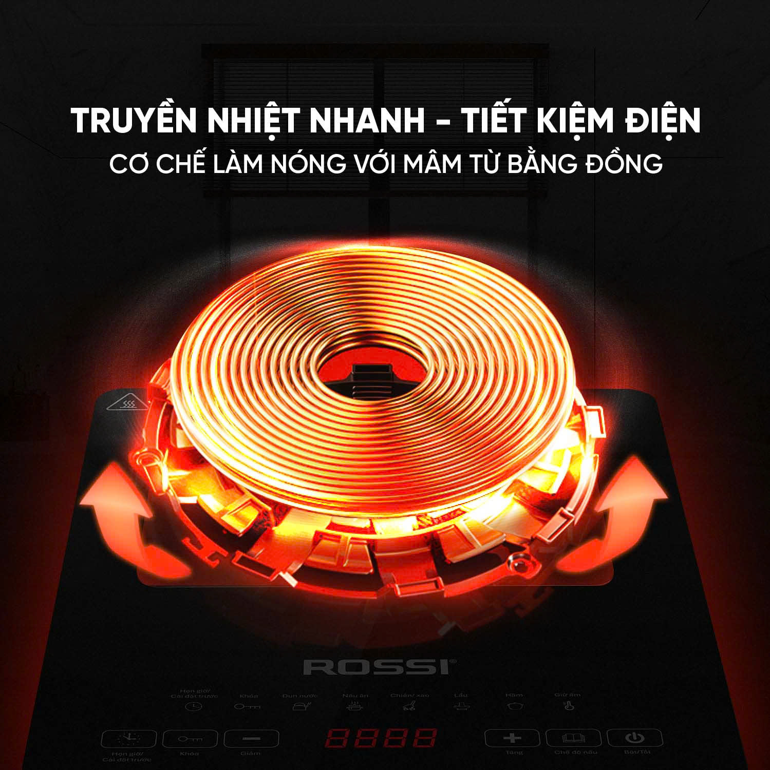 Bếp Từ Đơn Tân Á Đại Thành Rossi RS-1020CE01 Kèm Nồi - Hàng Chính Hãng Bảo Hành 24 Tháng