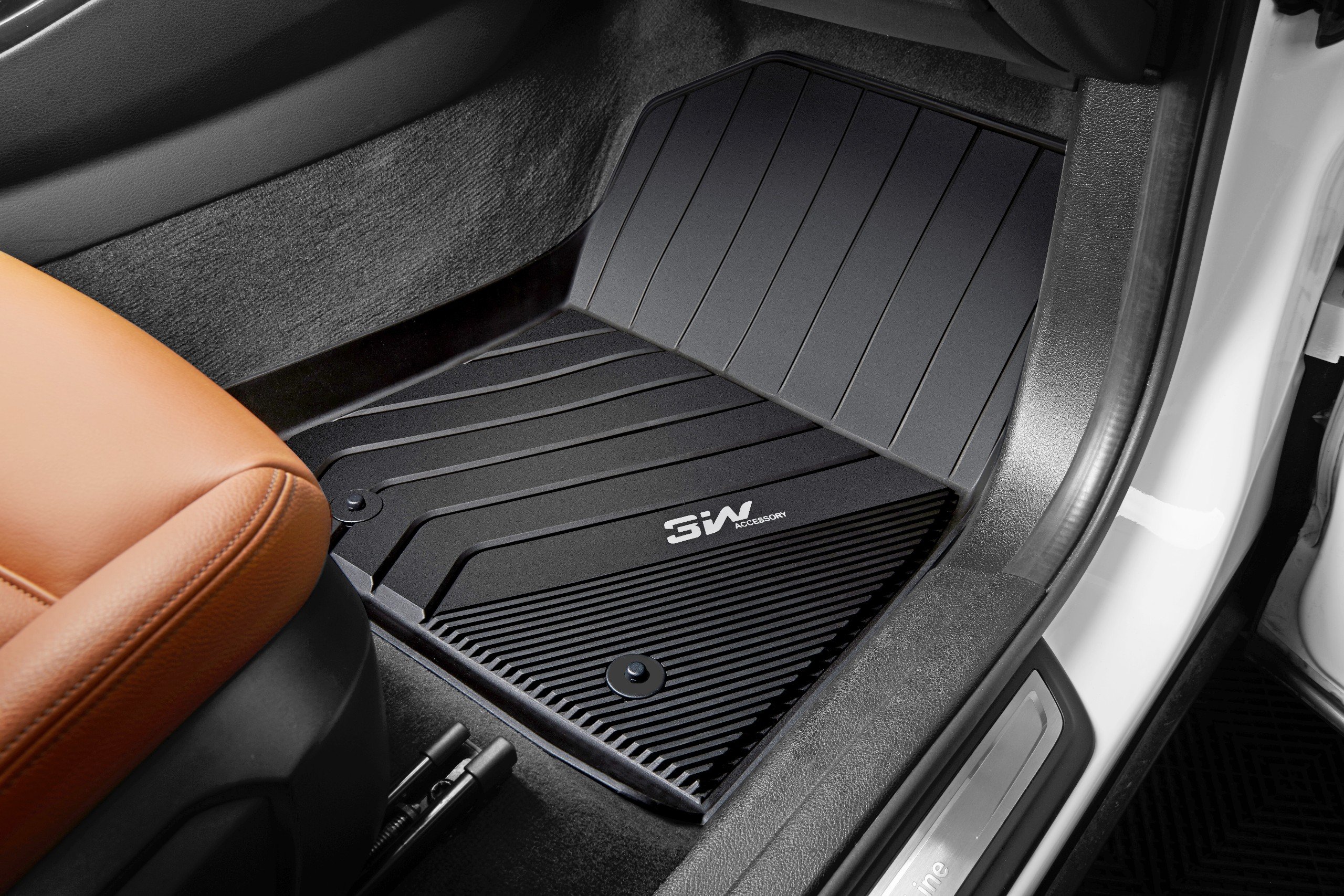 Thảm lót sàn xe ô tô BMW M3 2012- đến nay nhãn hiệu Macsim 3W - chất liệu nhựa TPE đúc khuôn cao cấp - màu đen