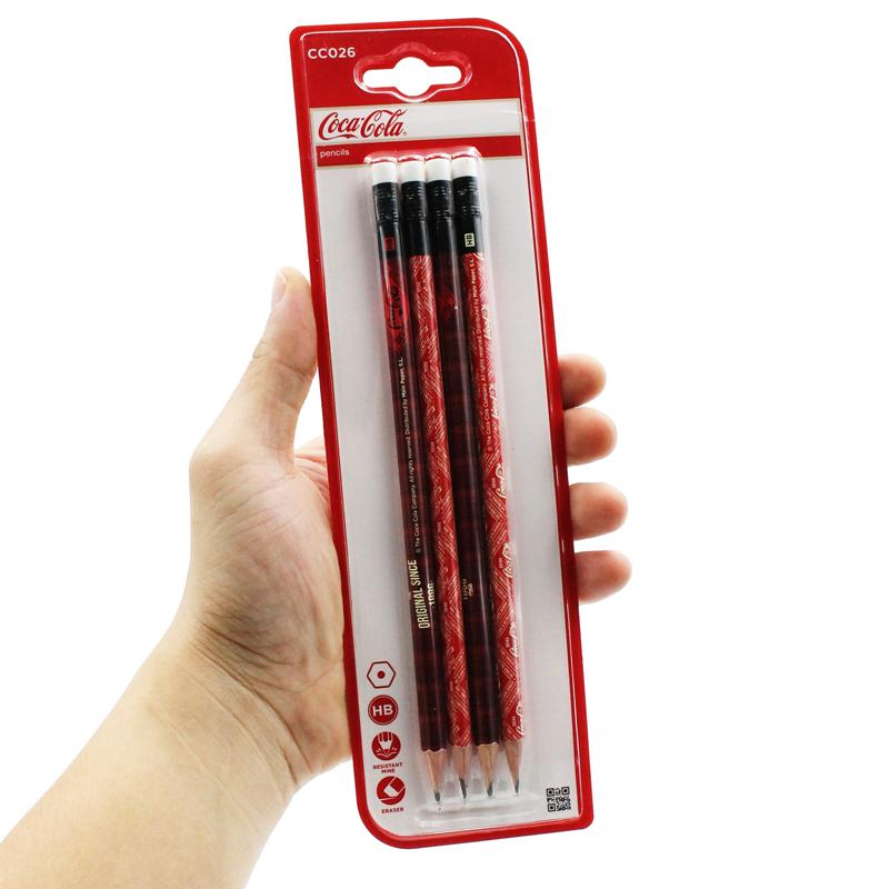 Vỉ 4 Bút Chì Gỗ HB - Coca-Cola CC026