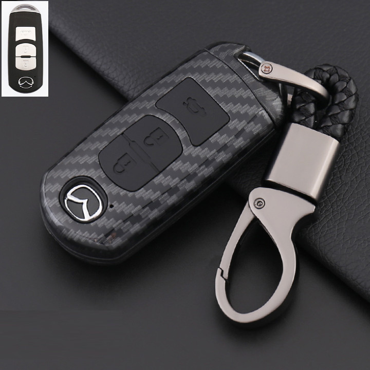 Bao da cacbon cao cấp bọc chìa khóa hãng xe Mazda