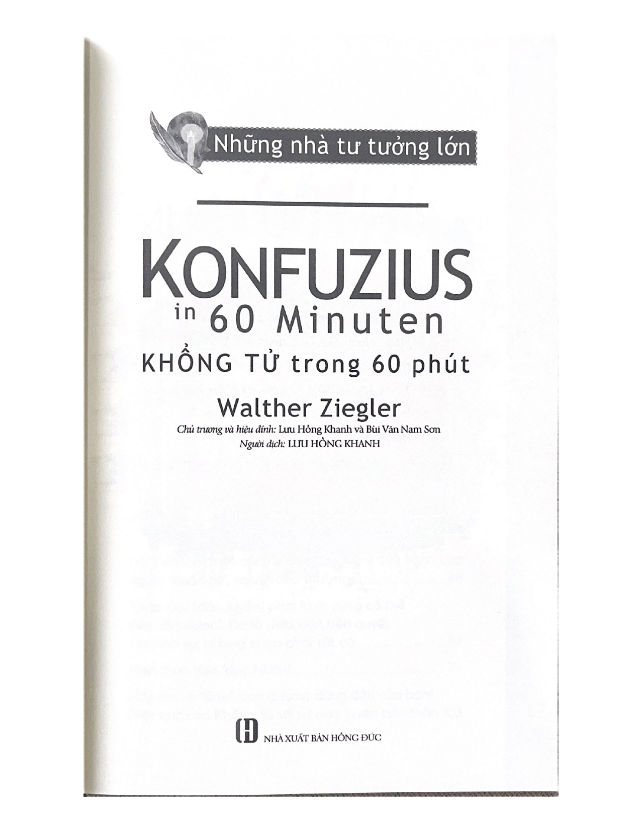 Những Nhà Tư Tưởng Lớn - Khổng Tử Trong 60 Phút – Vanlangbooks