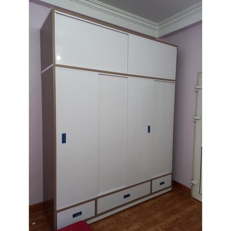 Tủ quần áo lắp đặt tận nhà nhựa nội thất cao 2m4 ngang 2m05