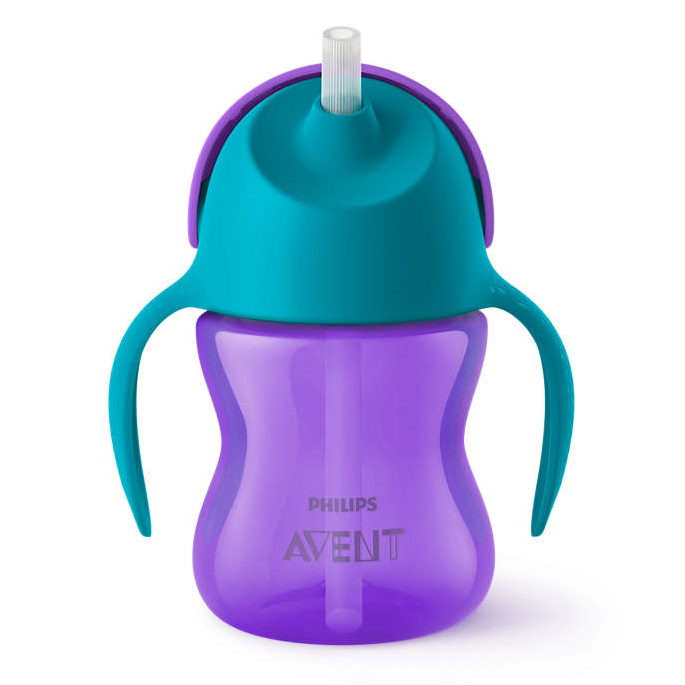 Bình tập uống Philips Avent cho bé 9 tháng - có ống hút - nhựa PP 200ml