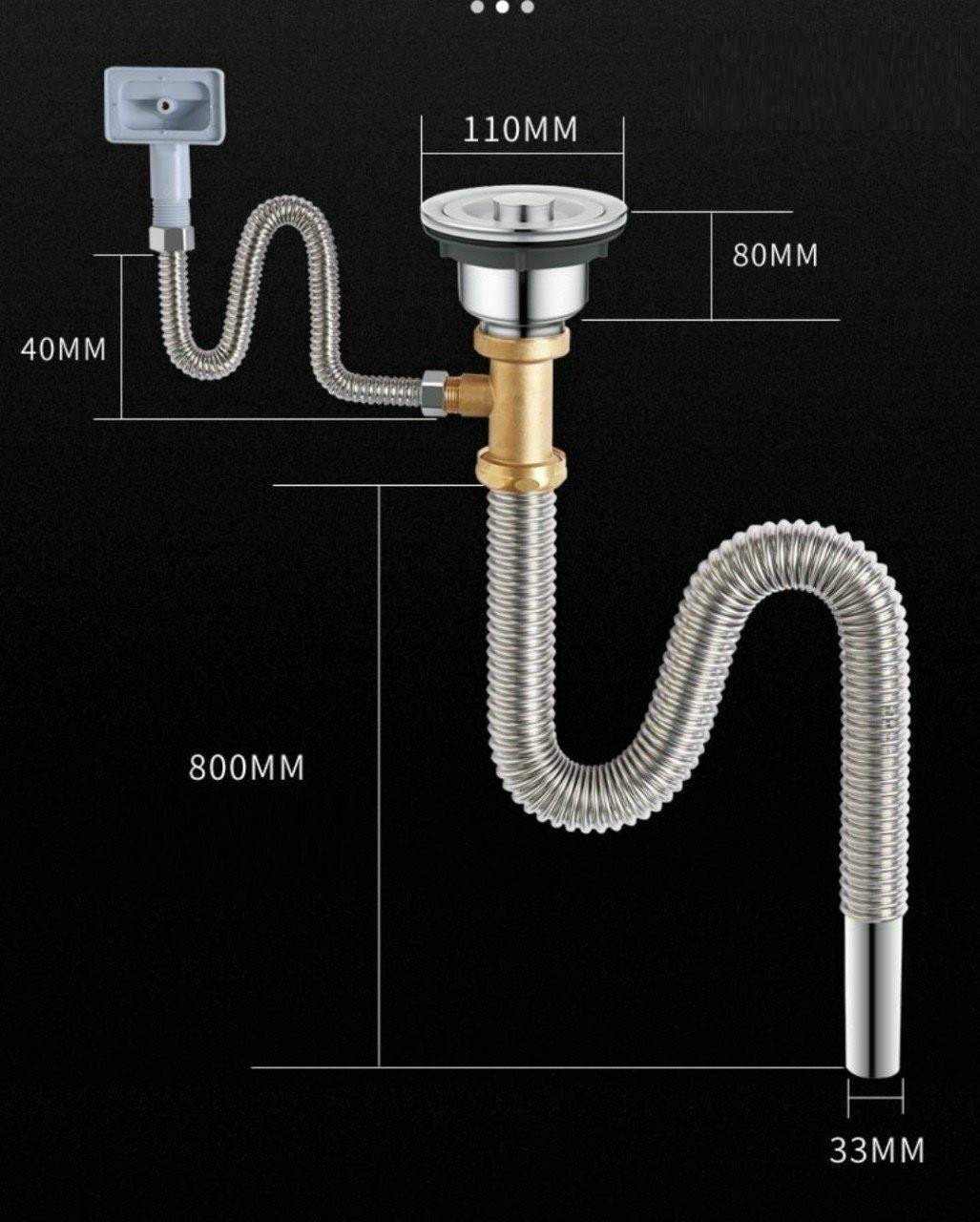 Bộ xả chậu rửa chén KG35 2 hộc và 1 hộc cao cấp siêu bền thoát nước nhanh sử dụng tốt, ống bằng chất liệu inox sus304 (Tặng kèm 1 món quà tri ân) -Hàng chính hãng