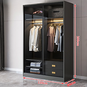 [ Miễn phí vận chuyển & lắp đặt]  Tủ quần áo cánh kính Ohaha - TCK008