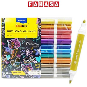 12 Bút Lông Màu Nhũ - Colokit FP-C024