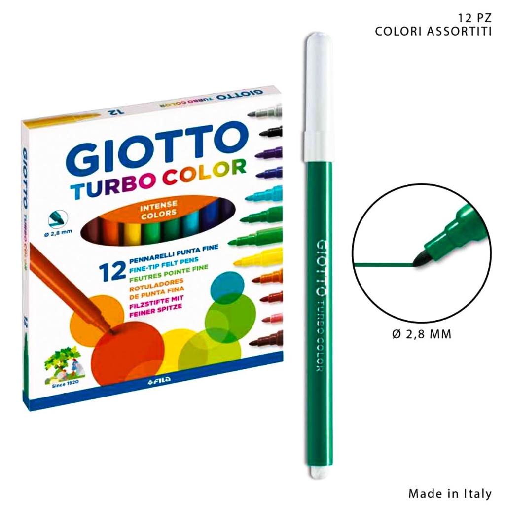 Bút dạ màu nhập khẩu Italy GIOTTO Turbo Color Hộp 12 màu 416000