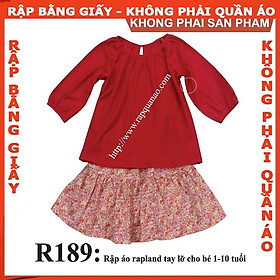 Rập giấy A0 mã R189 - rập áo bé (BẢN VẼ)