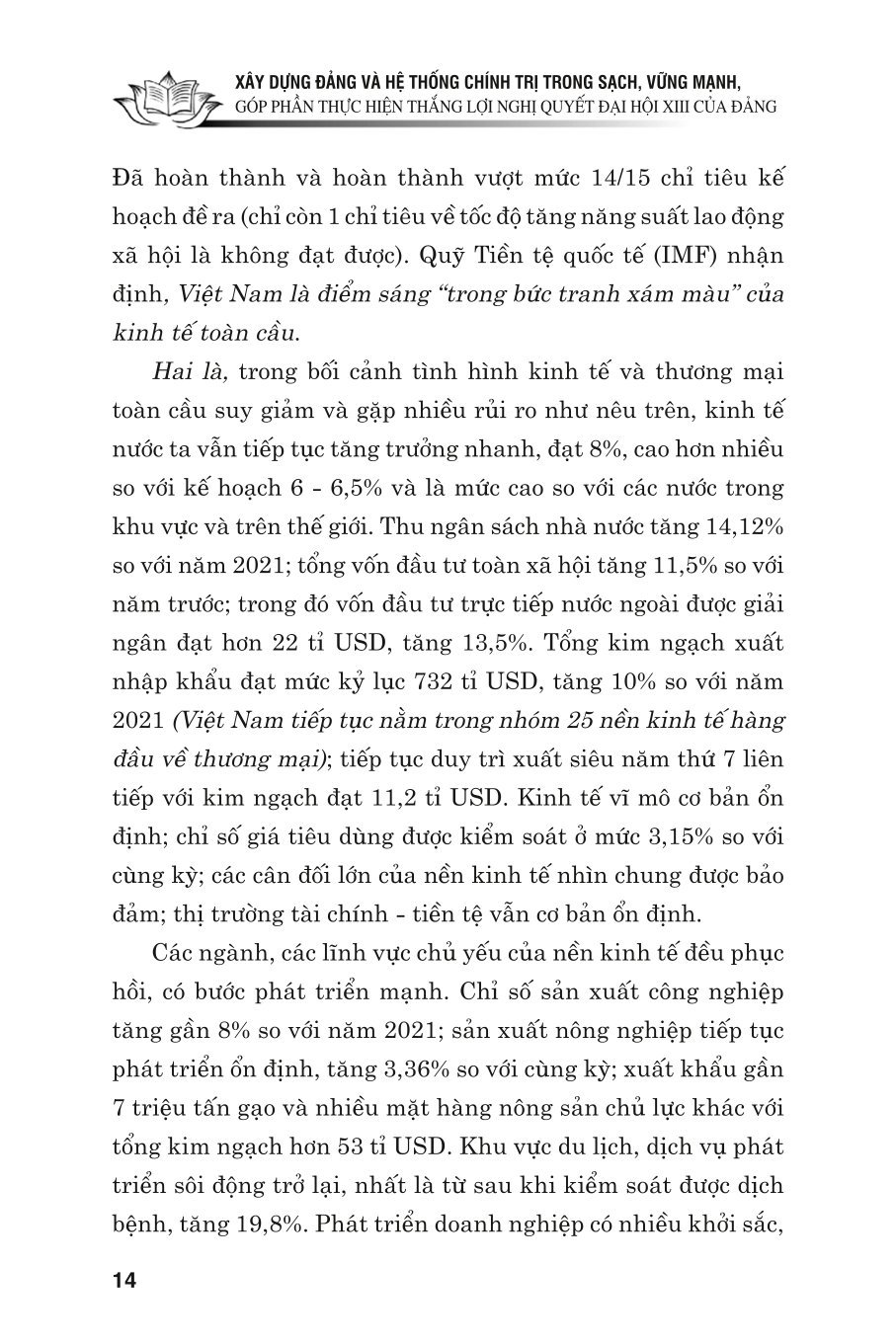 Xây dựng Đảng và hệ thống chính trị trong sạch, vững mạnh góp phần thực hiện thắng lợi nghị quyết Đại hội XIII của Đảng - bản in 2024