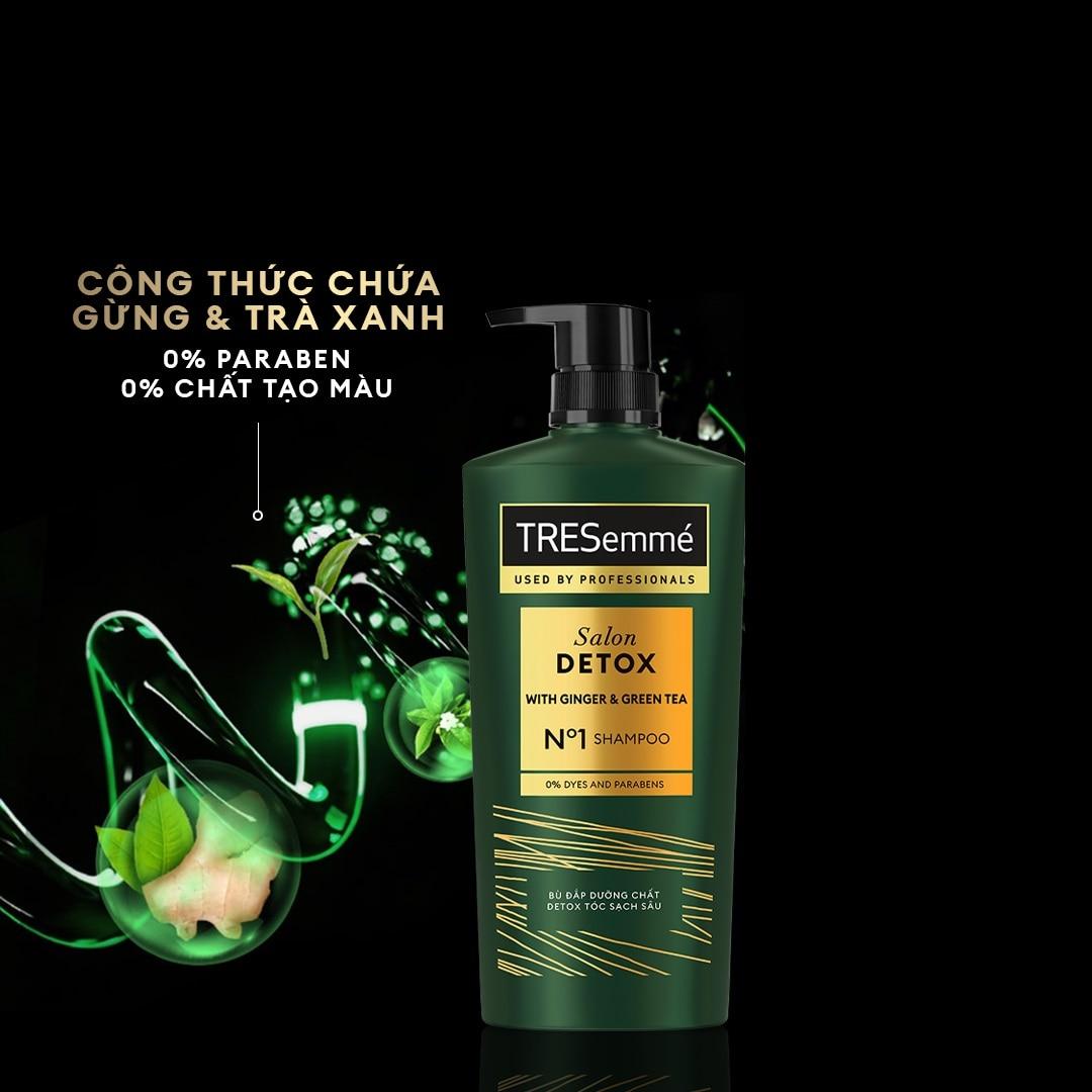 Dầu Gội Tresemmé Salon Detox Gừng & Trà Xanh Giúp Tóc Chắc Khoẻ 640g
