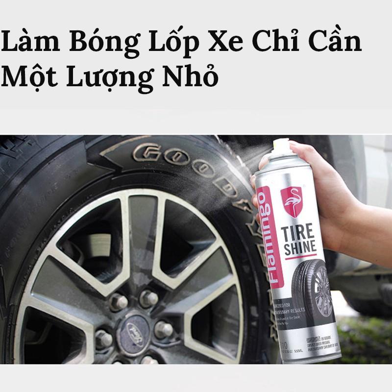 Chai Xịt Bóng Lốp Xe Phục Hồi Và Làm Sáng Lốp Xe Ô Tô Thương Hiệu Flamingo Tire Shine F010